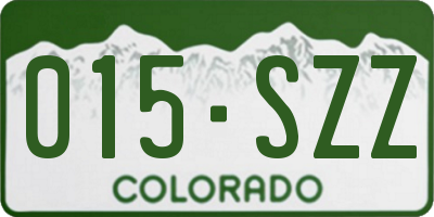 CO license plate 015SZZ