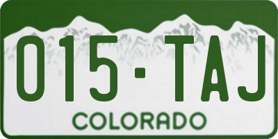 CO license plate 015TAJ