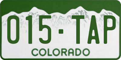 CO license plate 015TAP