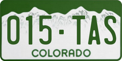 CO license plate 015TAS