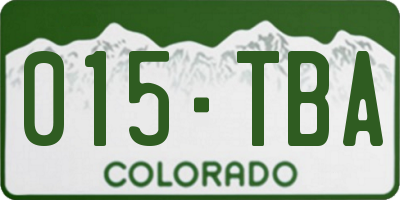 CO license plate 015TBA