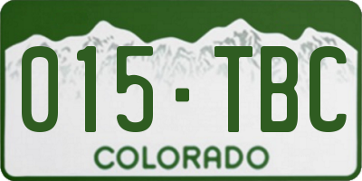 CO license plate 015TBC