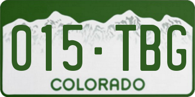 CO license plate 015TBG