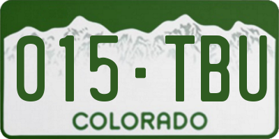 CO license plate 015TBU