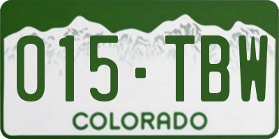 CO license plate 015TBW