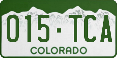 CO license plate 015TCA