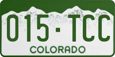 CO license plate 015TCC