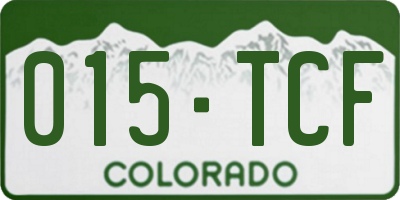 CO license plate 015TCF