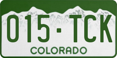 CO license plate 015TCK