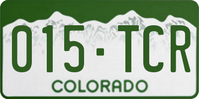 CO license plate 015TCR