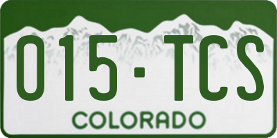 CO license plate 015TCS