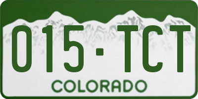 CO license plate 015TCT