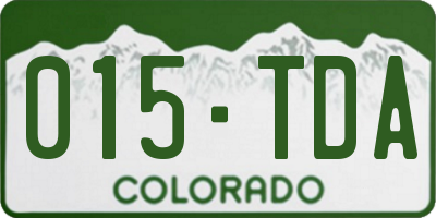 CO license plate 015TDA