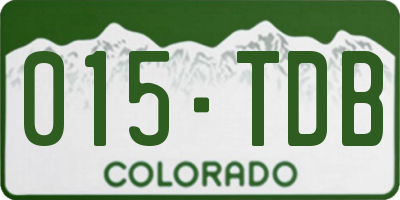 CO license plate 015TDB