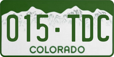 CO license plate 015TDC