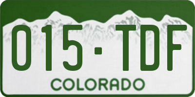 CO license plate 015TDF