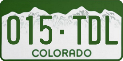 CO license plate 015TDL