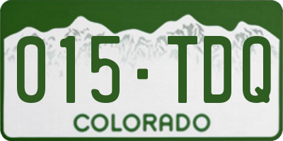 CO license plate 015TDQ
