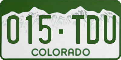CO license plate 015TDU