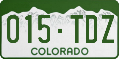 CO license plate 015TDZ