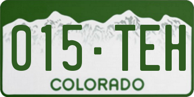 CO license plate 015TEH