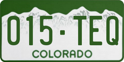 CO license plate 015TEQ