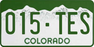 CO license plate 015TES