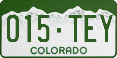 CO license plate 015TEY