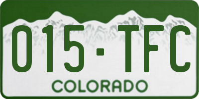 CO license plate 015TFC