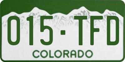 CO license plate 015TFD
