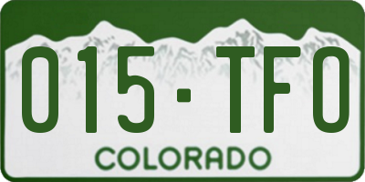 CO license plate 015TFO