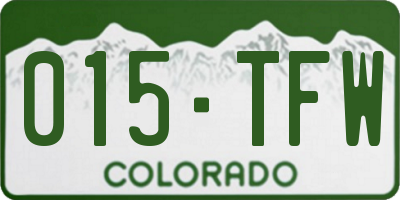 CO license plate 015TFW
