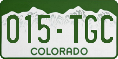 CO license plate 015TGC