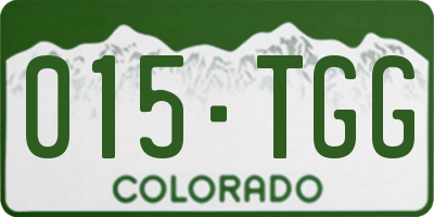 CO license plate 015TGG