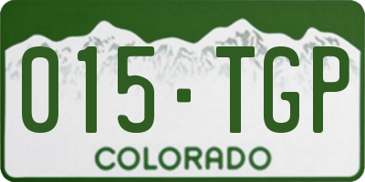CO license plate 015TGP