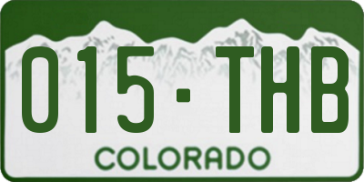 CO license plate 015THB