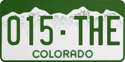 CO license plate 015THE