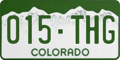 CO license plate 015THG
