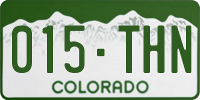 CO license plate 015THN