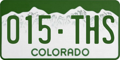 CO license plate 015THS