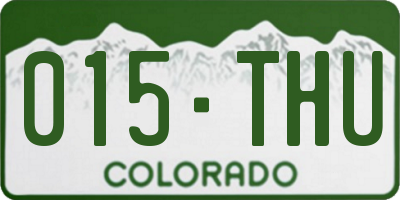 CO license plate 015THU