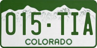 CO license plate 015TIA