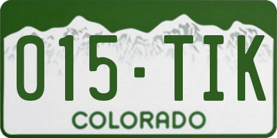 CO license plate 015TIK