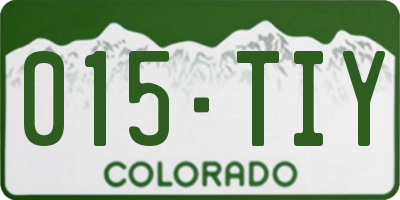 CO license plate 015TIY
