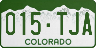 CO license plate 015TJA