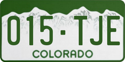 CO license plate 015TJE