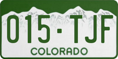 CO license plate 015TJF