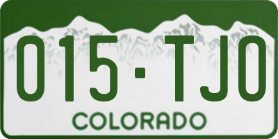 CO license plate 015TJO