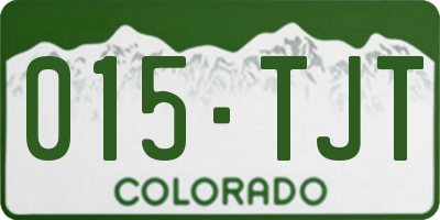 CO license plate 015TJT