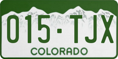 CO license plate 015TJX
